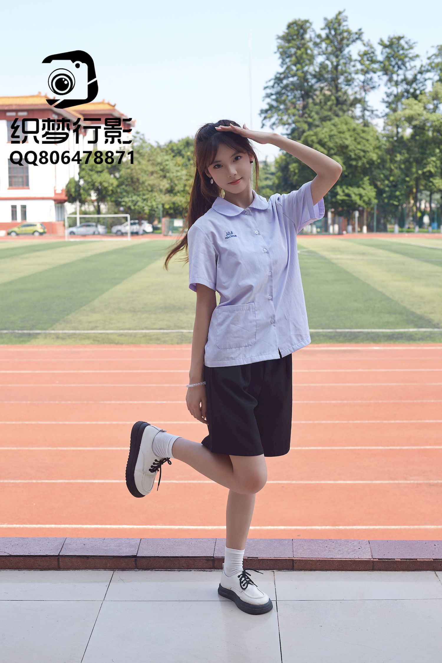 织梦映像清新美女学妹驾到学校学院风主题写真-御萝部落-御萝部落