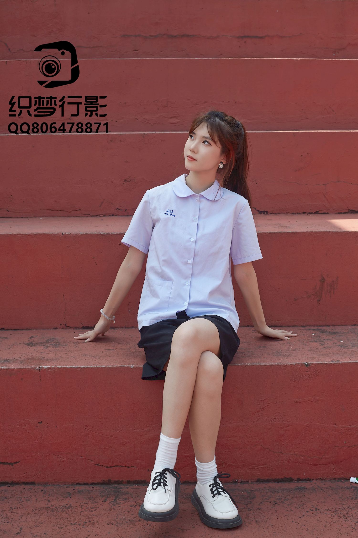 清新美女学妹驾到学校学院风主题写真