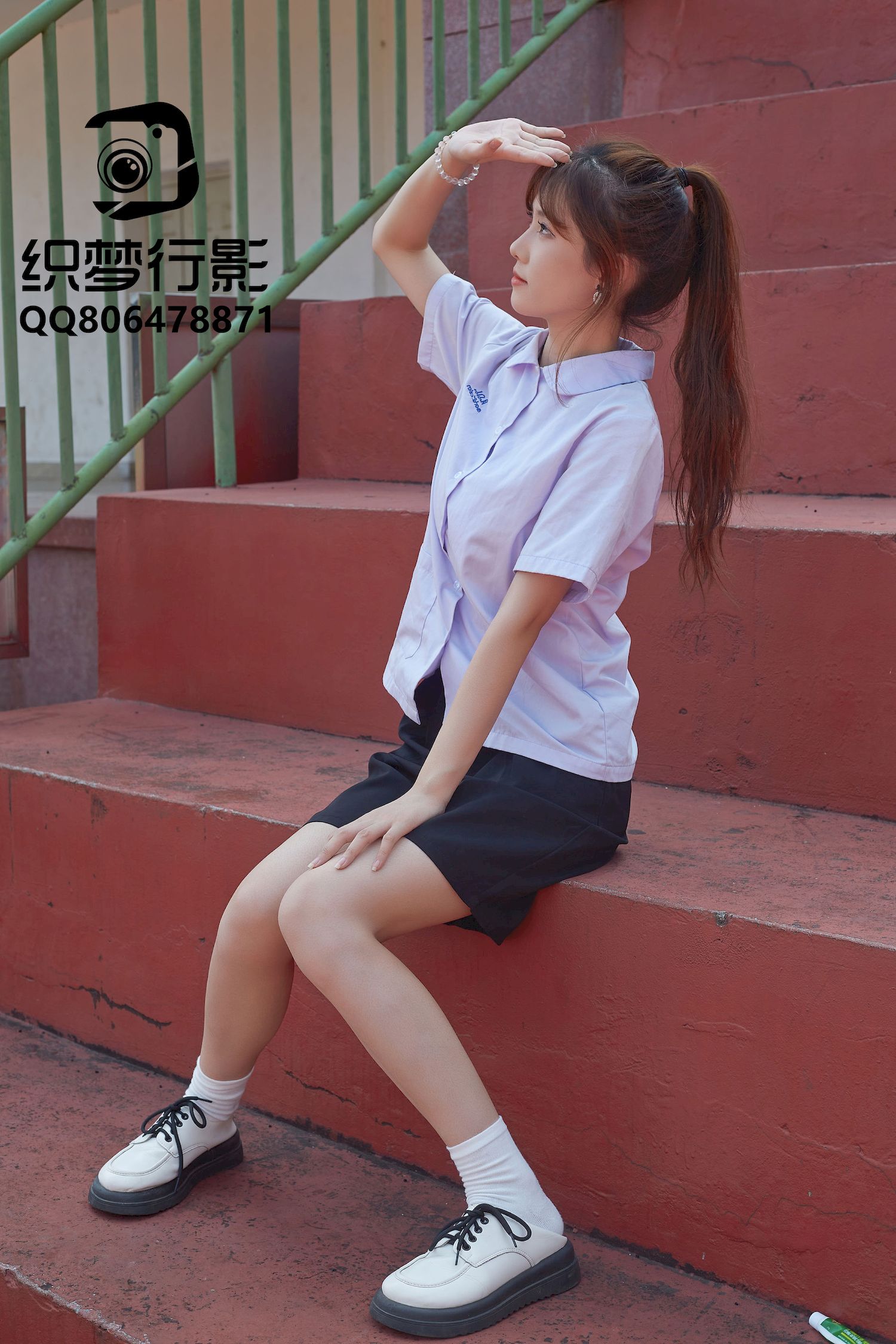 清新美女学妹驾到学校学院风主题写真