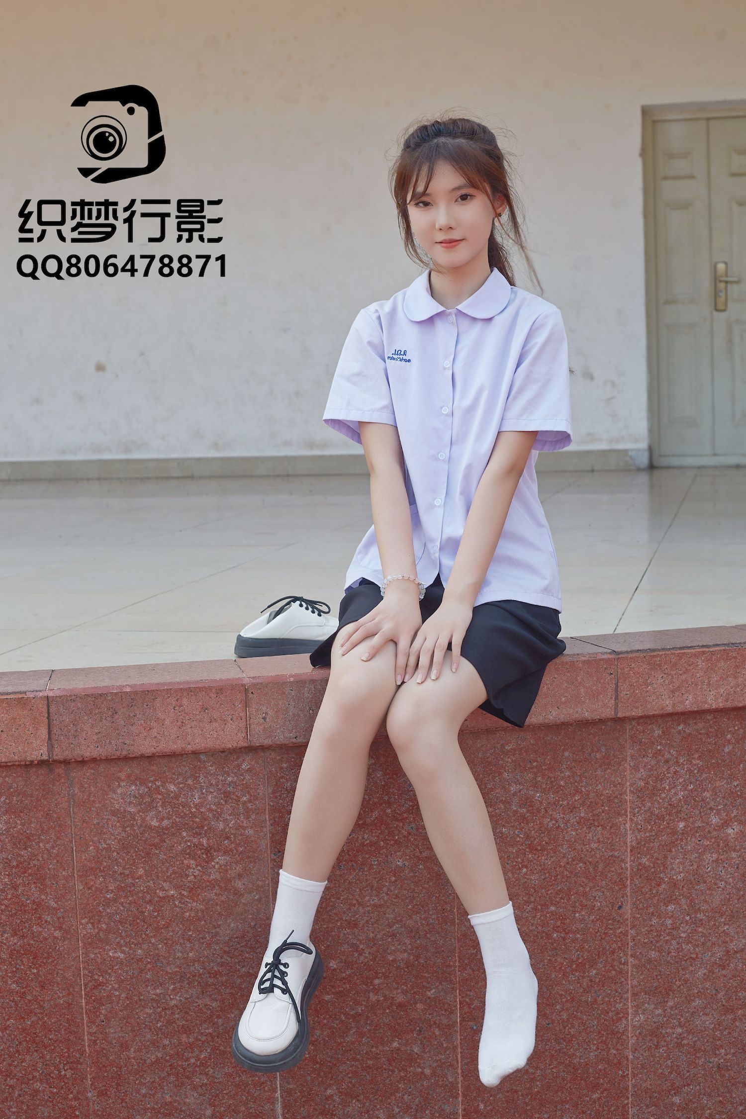 清新美女学妹驾到学校学院风主题写真